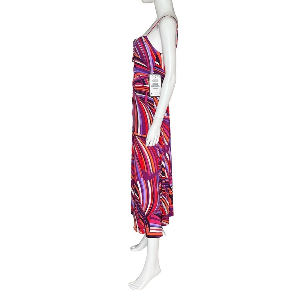Adrianna by Adrianna Papell Women's Printed Midi Dress Purple Multi NWT - Picture 3 of 7